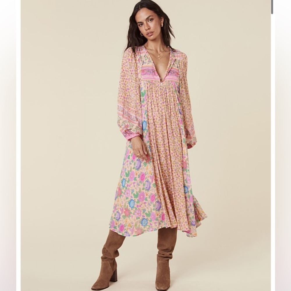 Spell Mossy Patchwork Boho Dress